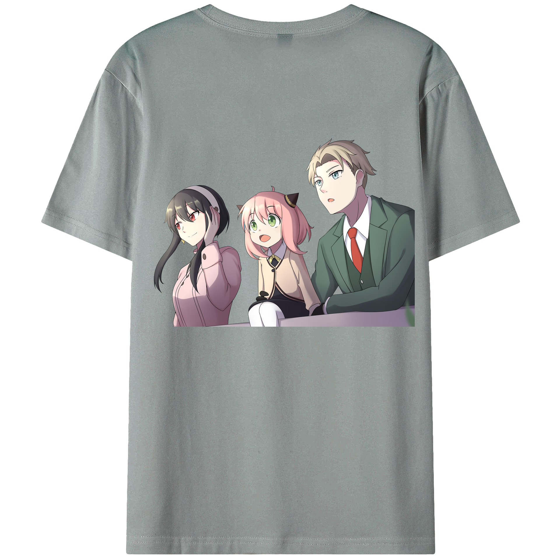 （画像用） SPY×FAMILY间谍家家酒 綿100％ メンズ半袖Tシャツ（バックプリント） 通気性